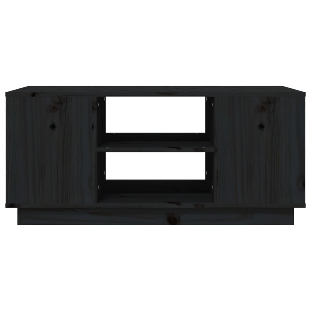 Tavolino da Salotto Nero 90x49x40,5 cm Legno Massello di Pino | homemem39