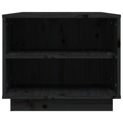 Tavolino da Salotto Nero 90x49x40,5 cm Legno Massello di Pino | homemem39