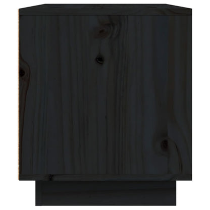 Mobile Porta TV Nera 80x35x40,5 cm in Legno Massello di Pino | homemem39