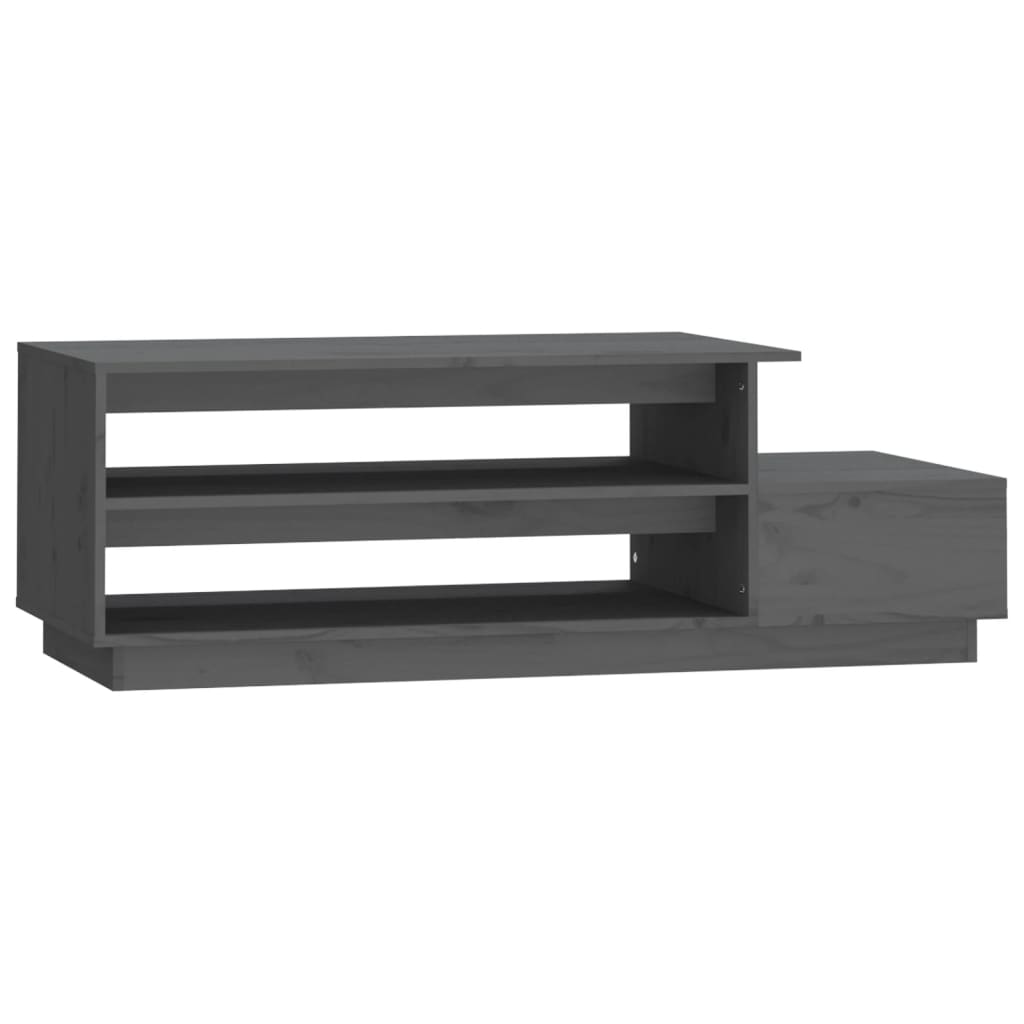 Tavolino da Salotto Grigio 120x50x40,5cm Legno Massello di Pino | homemem39