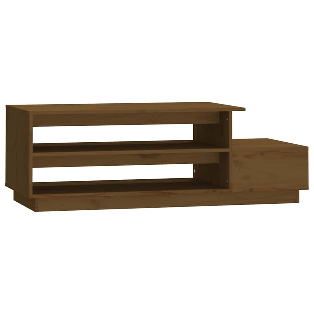 Tavolino da Salotto ambra 120x50x40,5 cm Legno Massello di Pino