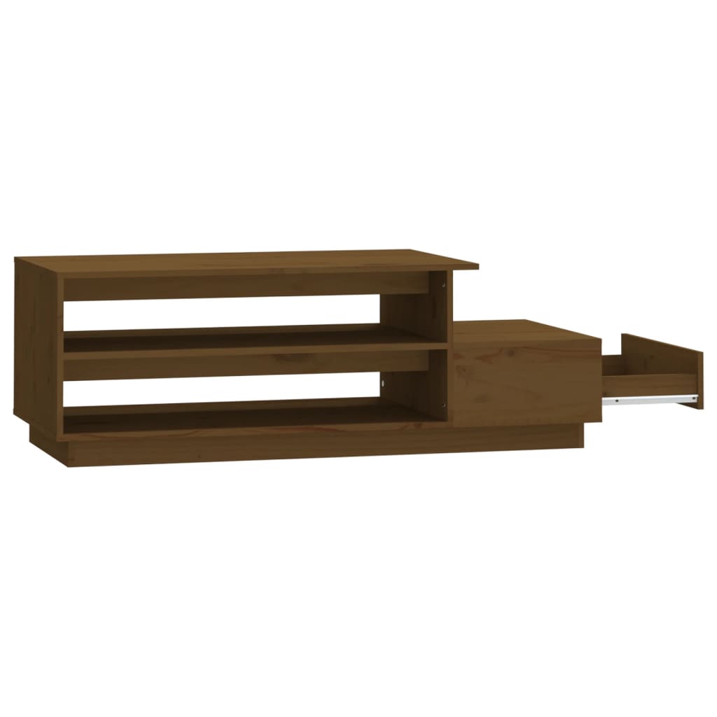 Tavolino da Salotto ambra 120x50x40,5 cm Legno Massello di Pino | homemem39