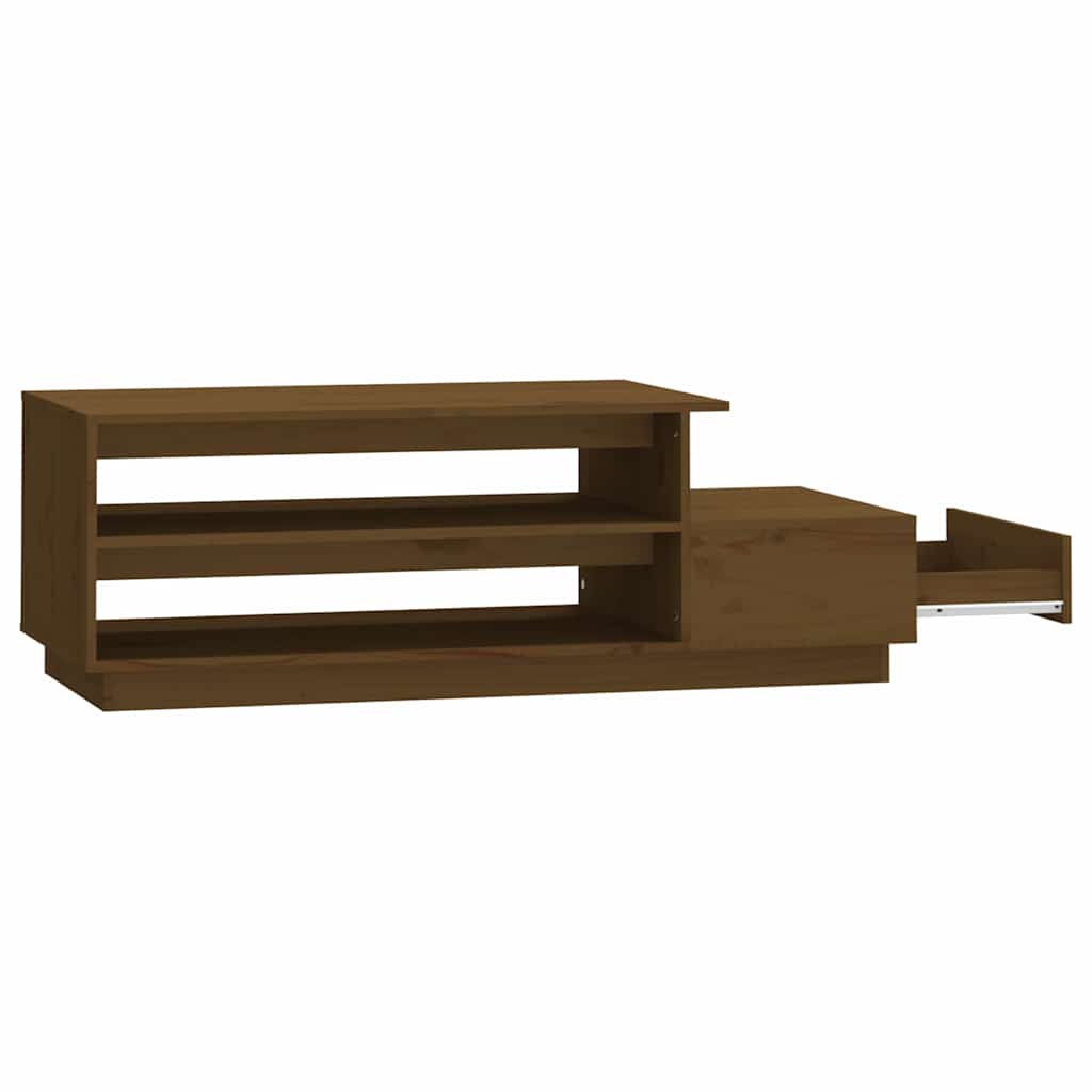 Tavolino da Salotto ambra 120x50x40,5 cm Legno Massello di Pino