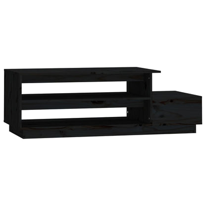 Tavolino da Salotto Nero 120x50x40,5 cm Legno Massello di Pino | homemem39