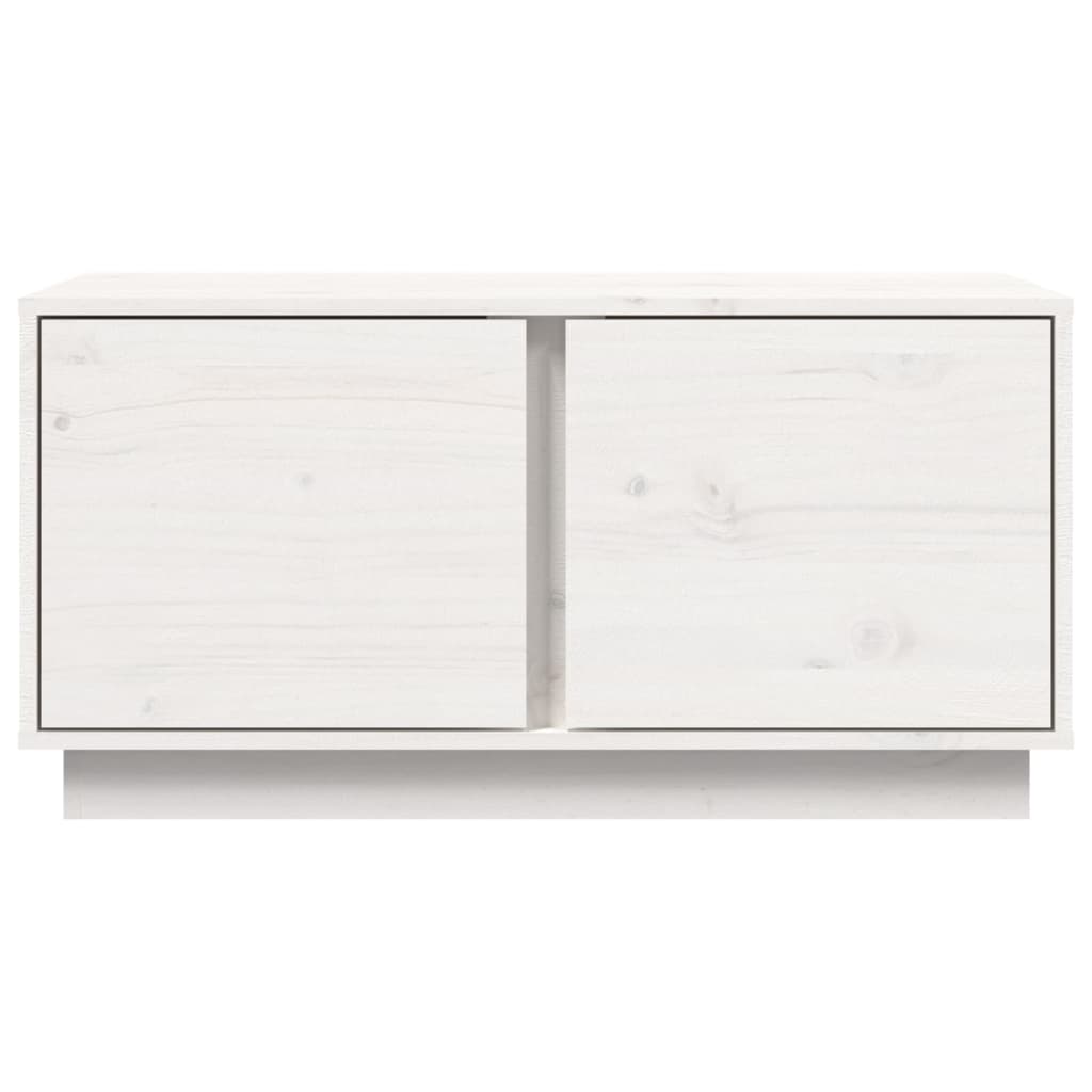 Tavolino da Salotto Bianco 80x50x40 cm Legno Massello di Pino | homemem39