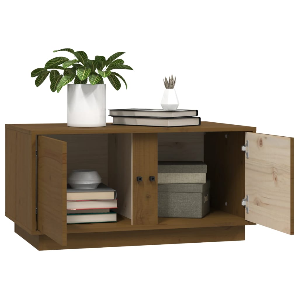 Tavolino da Salotto ambra 80x50x40 cm Legno Massello di Pino | homemem39
