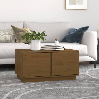 Tavolino da Salotto ambra 80x50x40 cm Legno Massello di Pino