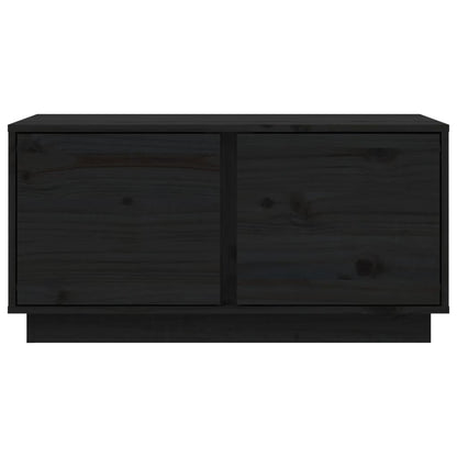Tavolino da Salotto Nero 80x50x40 cm Legno Massello di Pino