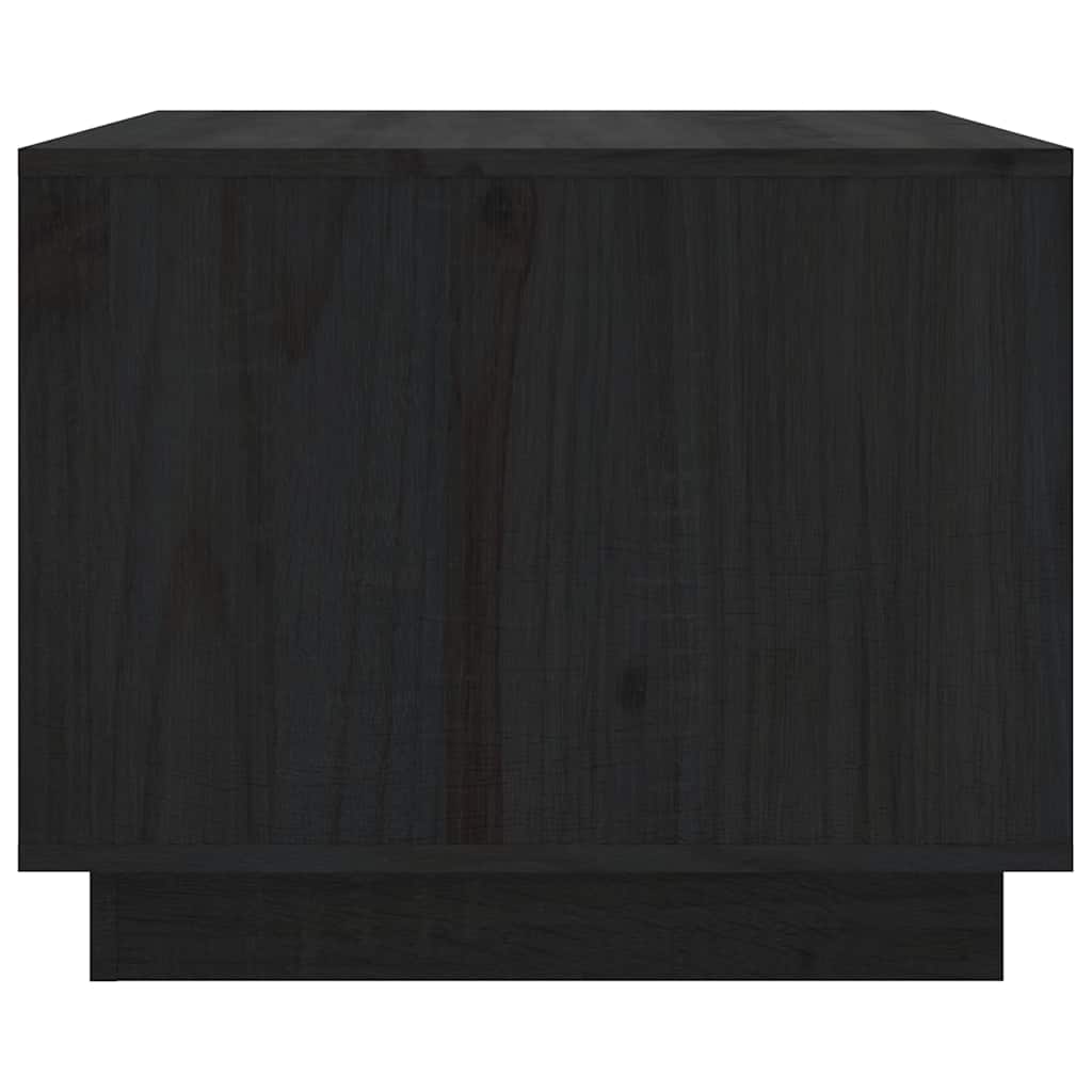 Tavolino da Salotto Nero 80x50x40 cm Legno Massello di Pino
