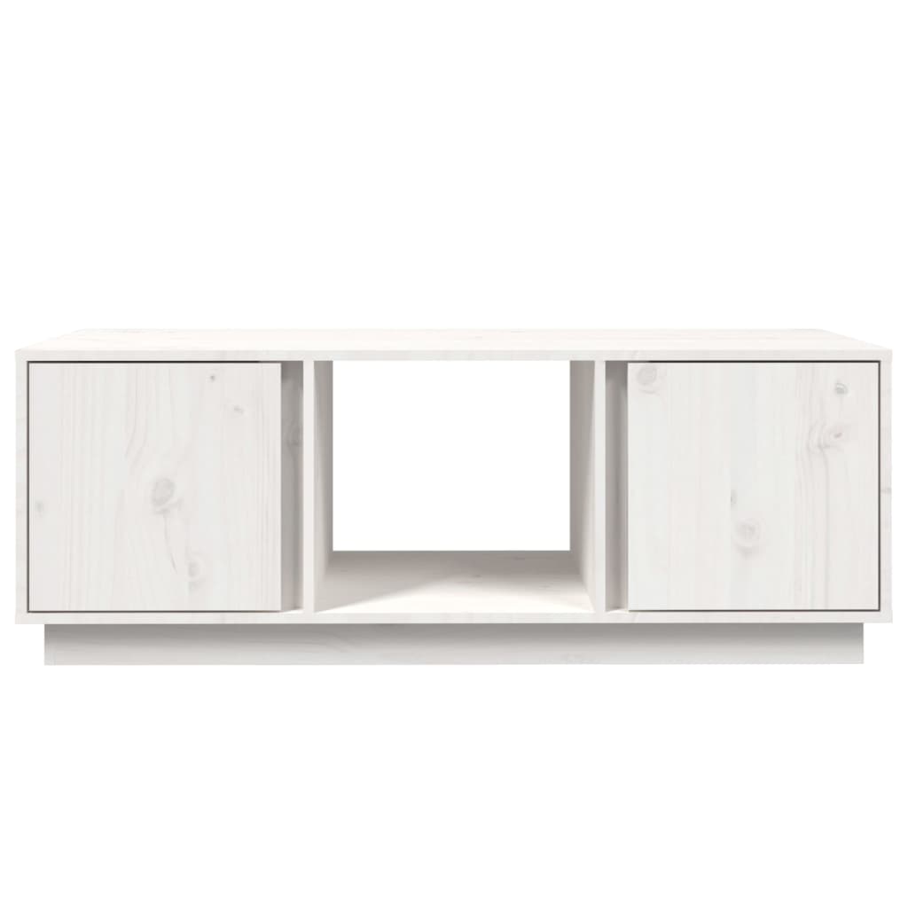 Tavolino da Salotto Bianco 110x50x40 cm Legno Massello di Pino | homemem39