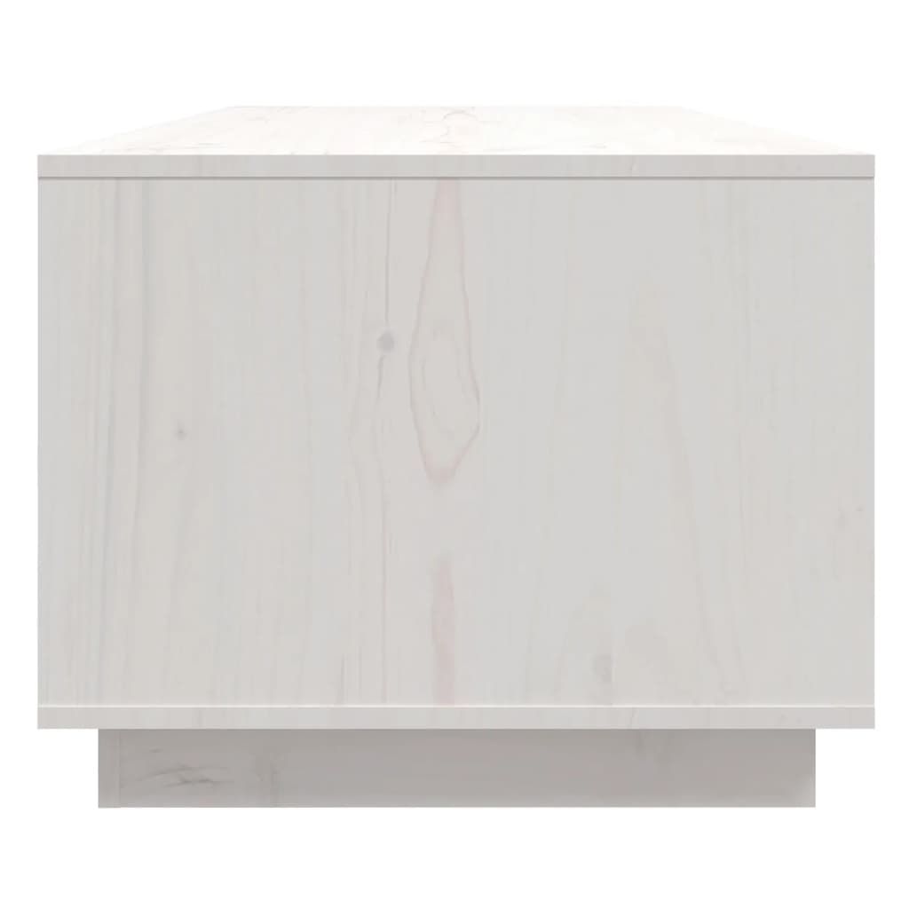 Tavolino da Salotto Bianco 110x50x40 cm Legno Massello di Pino