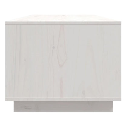 Tavolino da Salotto Bianco 110x50x40 cm Legno Massello di Pino