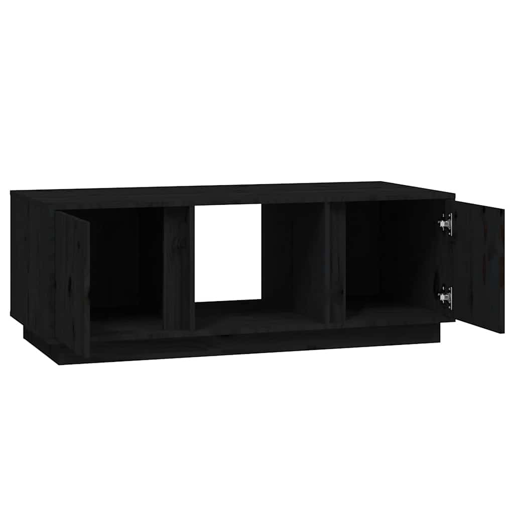 Tavolino da Salotto Nero 110x50x40 cm Legno Massello di Pino | homemem39