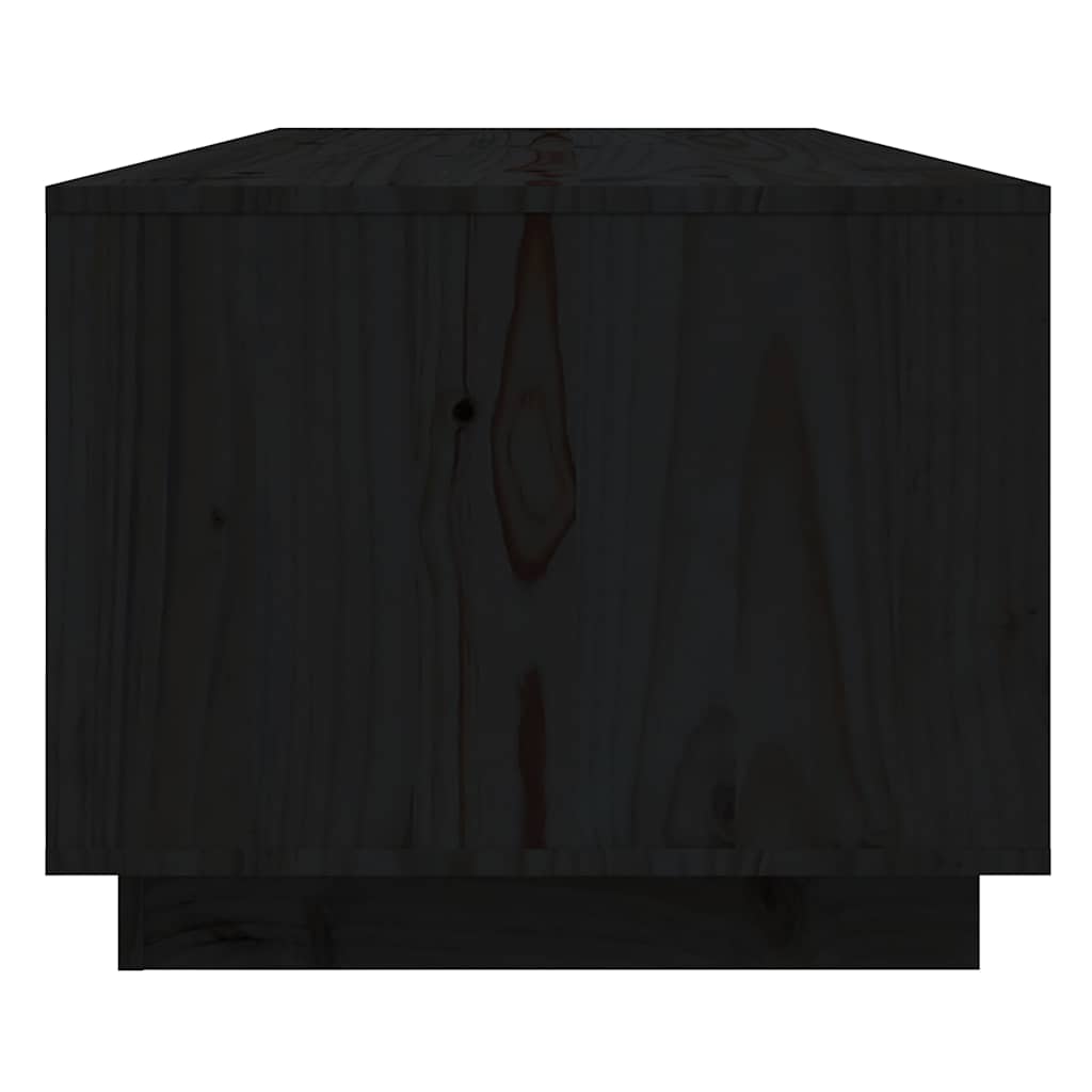 Tavolino da Salotto Nero 110x50x40 cm Legno Massello di Pino