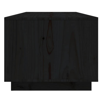 Tavolino da Salotto Nero 110x50x40 cm Legno Massello di Pino