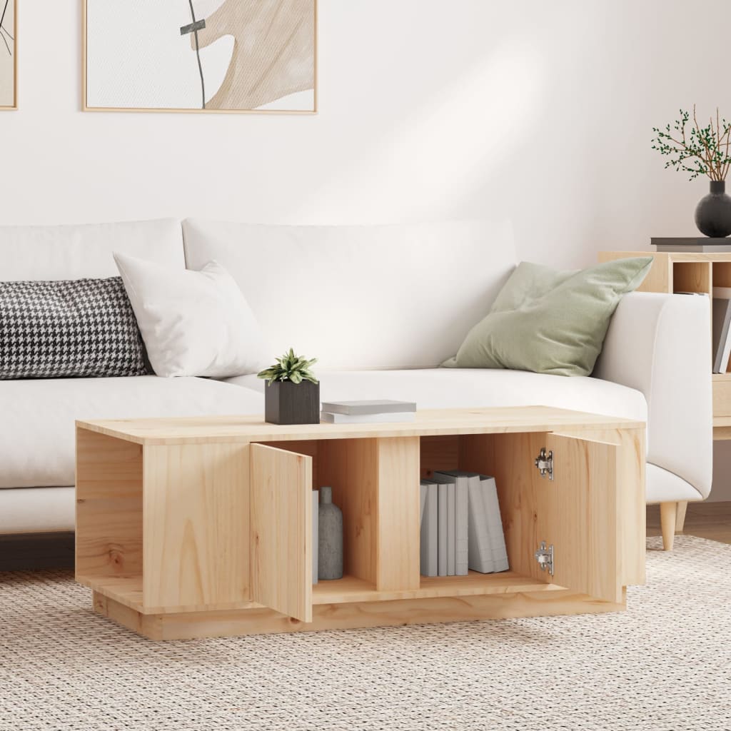 Tavolino da Salotto 110x50x40 cm in Legno Massello di Pino | homemem39