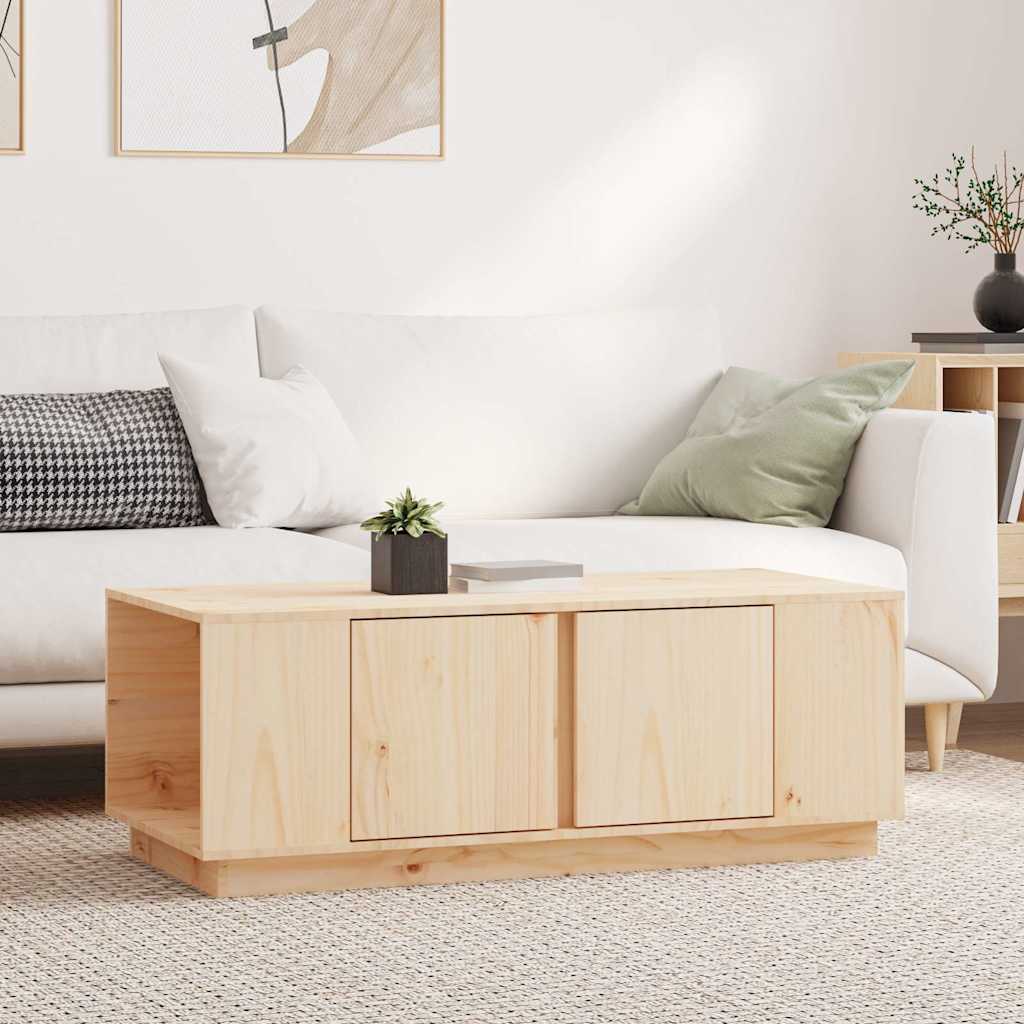 Tavolino da Salotto 110x50x40 cm in Legno Massello di Pino