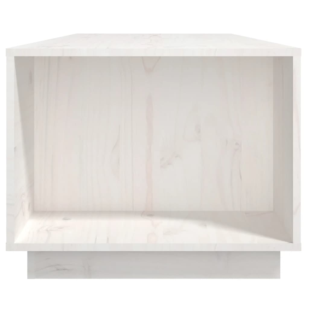 Tavolino da Salotto Bianco 110x50x40 cm Legno Massello di Pino | homemem39