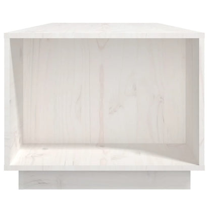 Tavolino da Salotto Bianco 110x50x40 cm Legno Massello di Pino | homemem39