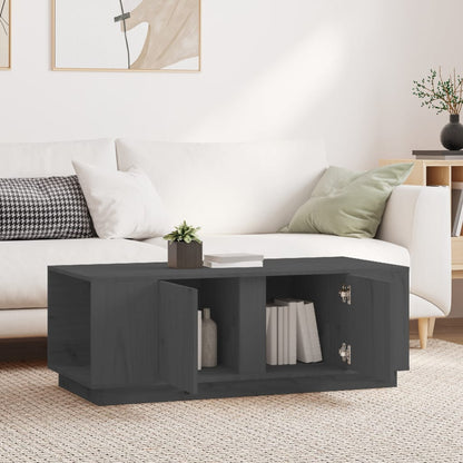 Tavolino da Salotto Grigio 110x50x40 cm Legno Massello di Pino | homemem39