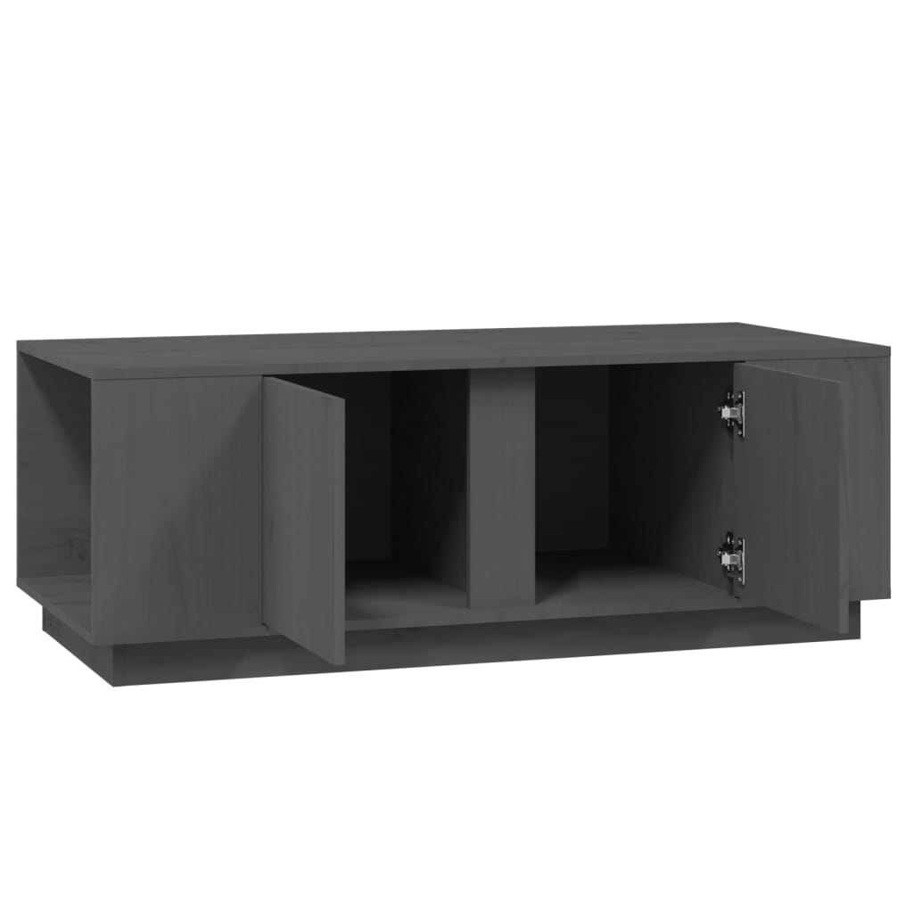 Tavolino da Salotto Grigio 110x50x40 cm Legno Massello di Pino | homemem39