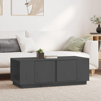 Tavolino da Salotto Grigio 110x50x40 cm Legno Massello di Pino | homemem39