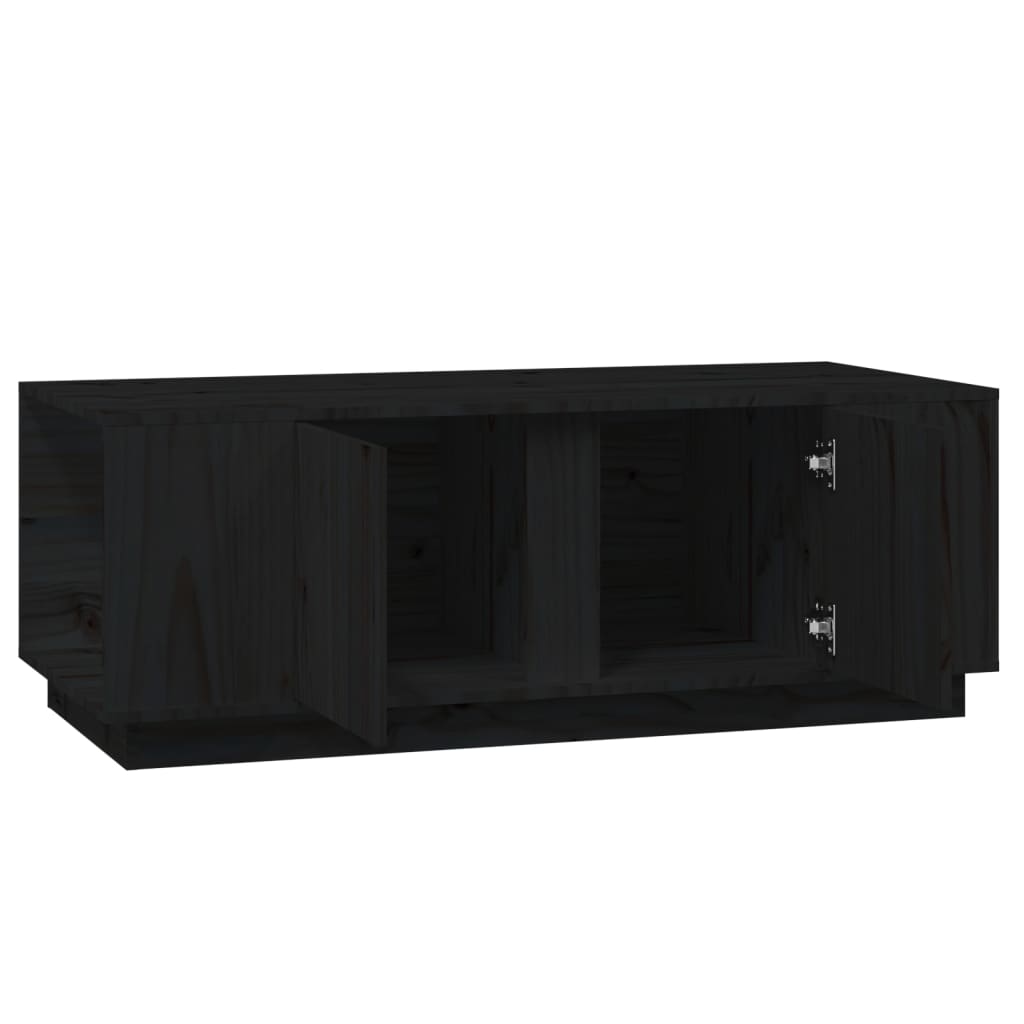 Tavolino da Salotto Nero 110x50x40 cm Legno Massello di Pino | homemem39