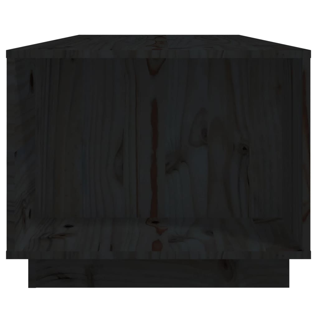 Tavolino da Salotto Nero 110x50x40 cm Legno Massello di Pino | homemem39