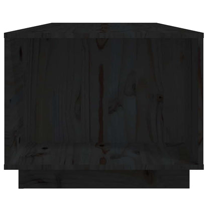 Tavolino da Salotto Nero 110x50x40 cm Legno Massello di Pino