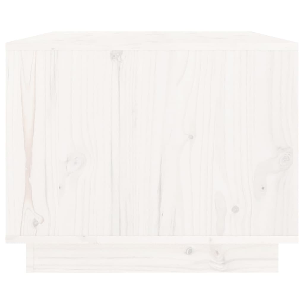 Tavolino da Salotto Bianco 80x50x40 cm Legno Massello di Pino | homemem39