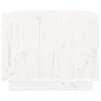 Tavolino da Salotto Bianco 80x50x40 cm Legno Massello di Pino | homemem39