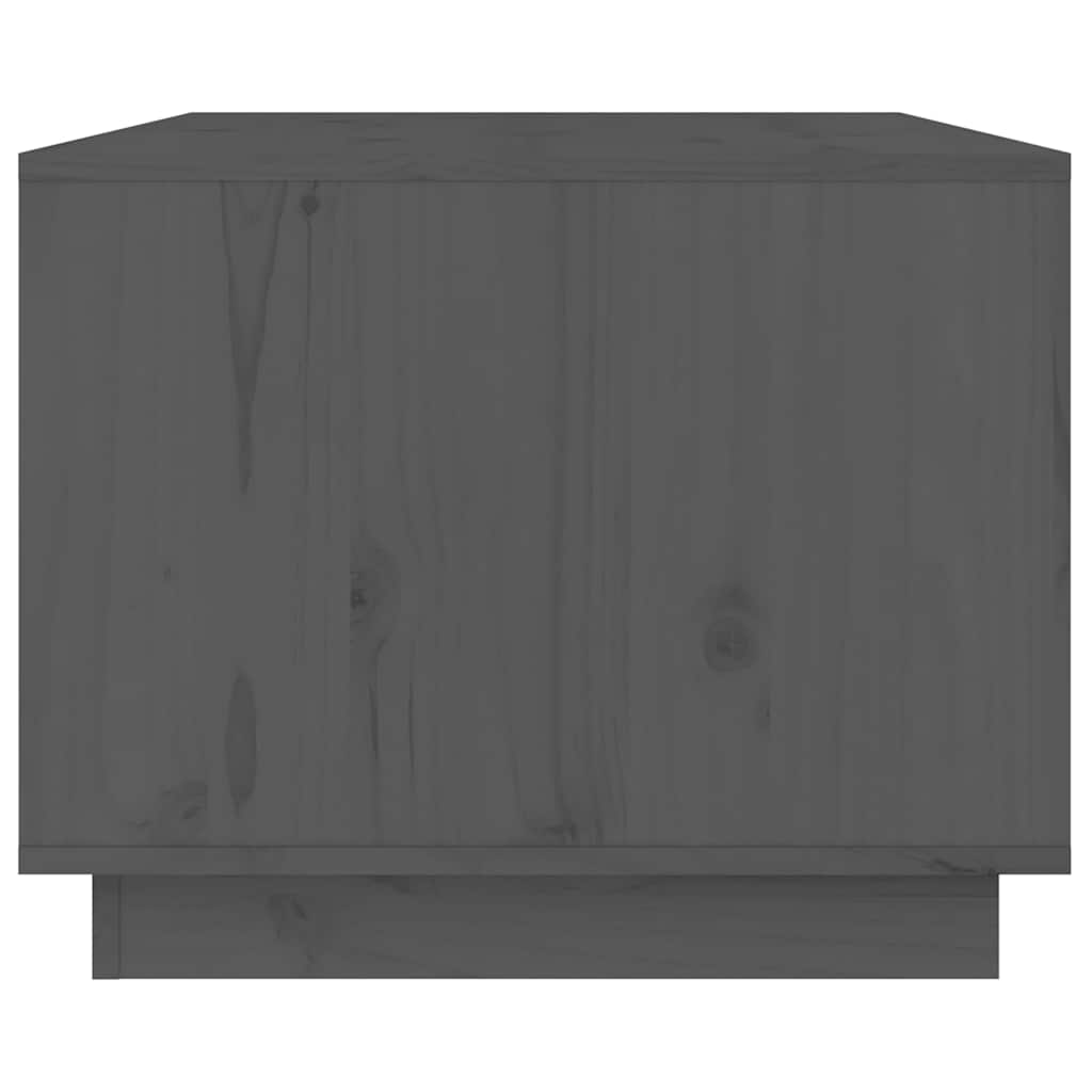 Tavolino da Salotto Grigio 80x50x40 cm Legno Massello di Pino