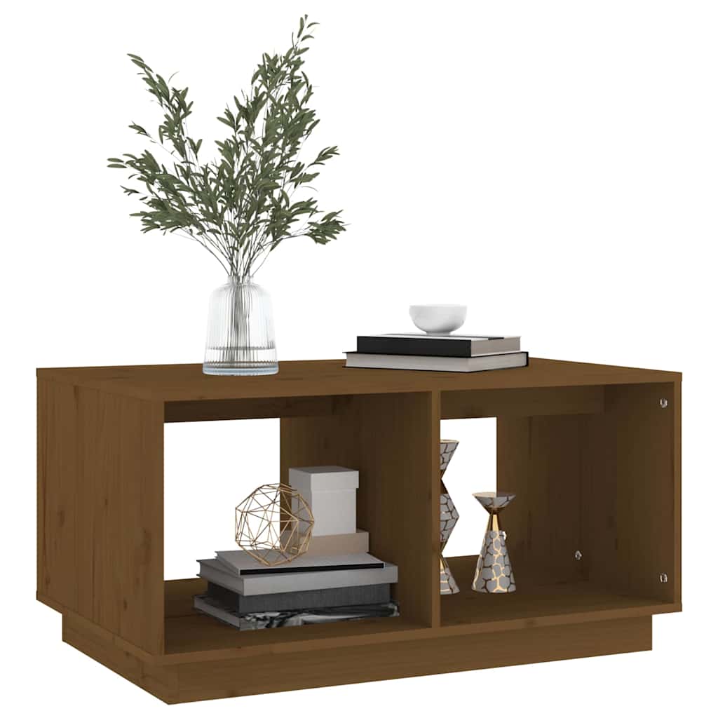 Tavolino da Salotto ambra 80x50x40 cm Legno Massello di Pino