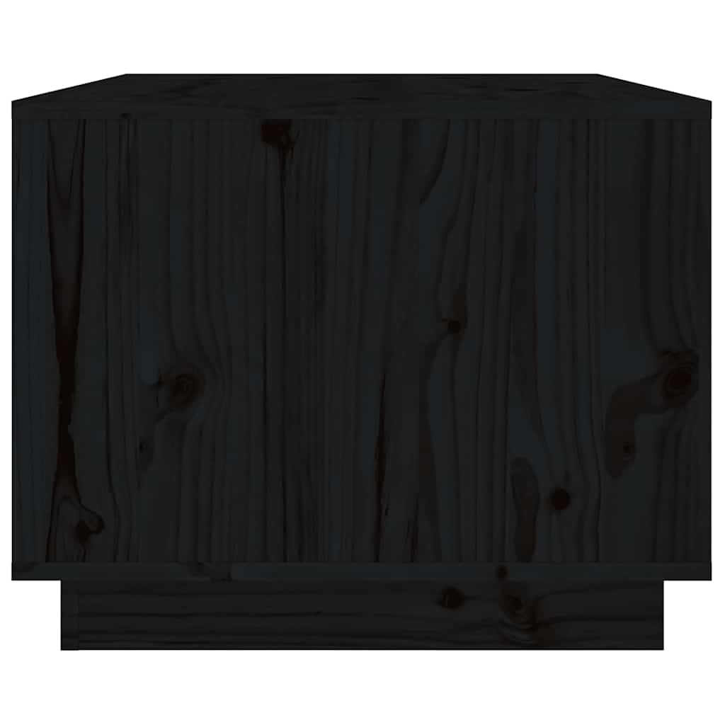 Tavolino da Salotto Nero 80x50x40 cm Legno Massello di Pino | homemem39