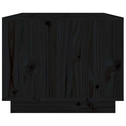 Tavolino da Salotto Nero 80x50x40 cm Legno Massello di Pino