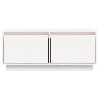 Tavolino da Salotto Bianco 80x50x35 cm Legno Massello di Pino | homemem39