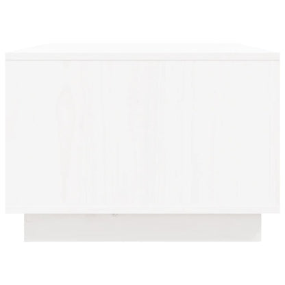 Tavolino da Salotto Bianco 80x50x35 cm Legno Massello di Pino | homemem39