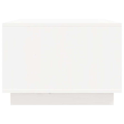 Tavolino da Salotto Bianco 80x50x35 cm Legno Massello di Pino