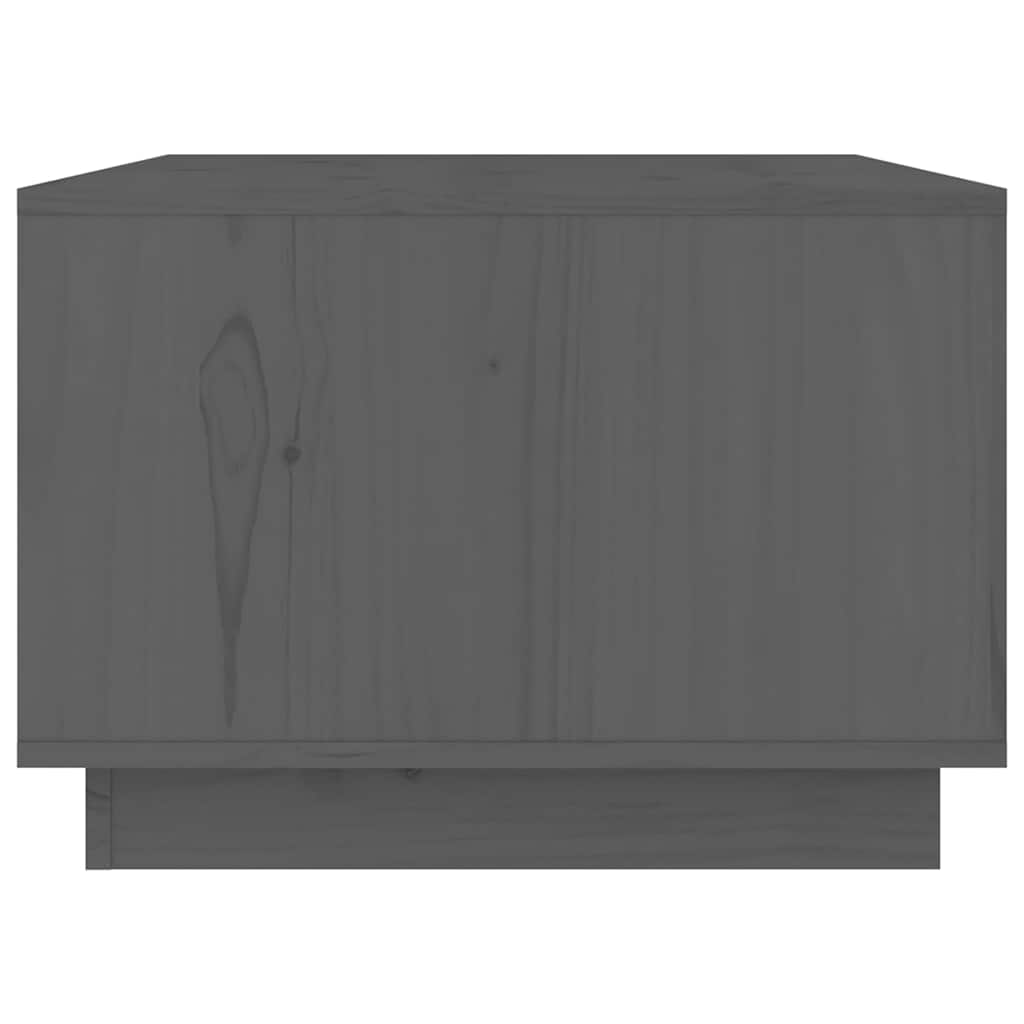 Tavolino da Salotto Grigio 80x50x35 cm Legno Massello di Pino
