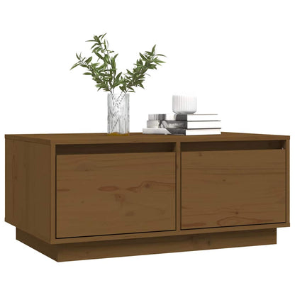Tavolino da Salotto ambra 80x50x35 cm Legno Massello di Pino