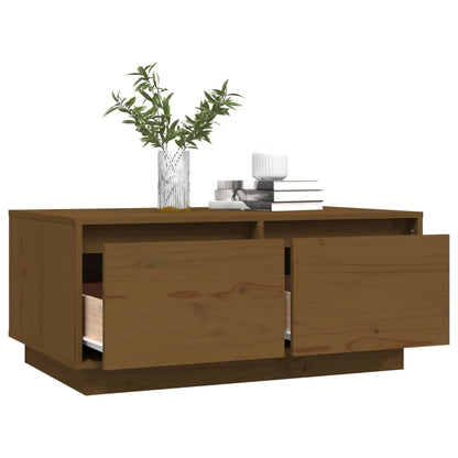 Tavolino da Salotto ambra 80x50x35 cm Legno Massello di Pino | homemem39