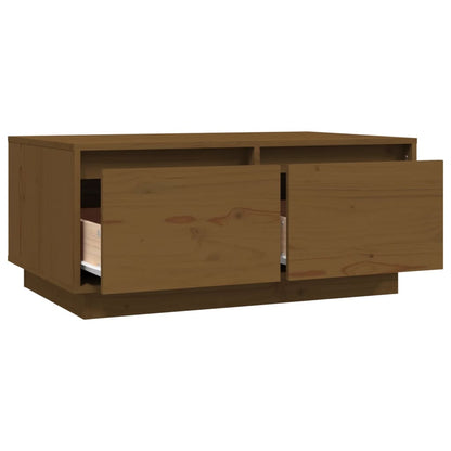 Tavolino da Salotto ambra 80x50x35 cm Legno Massello di Pino | homemem39