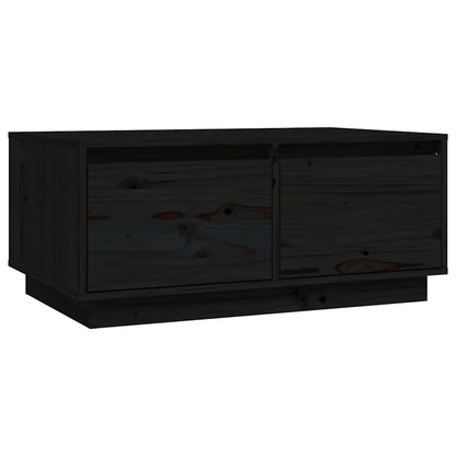 Tavolino da Salotto Nero 80x50x35 cm Legno Massello di Pino | homemem39