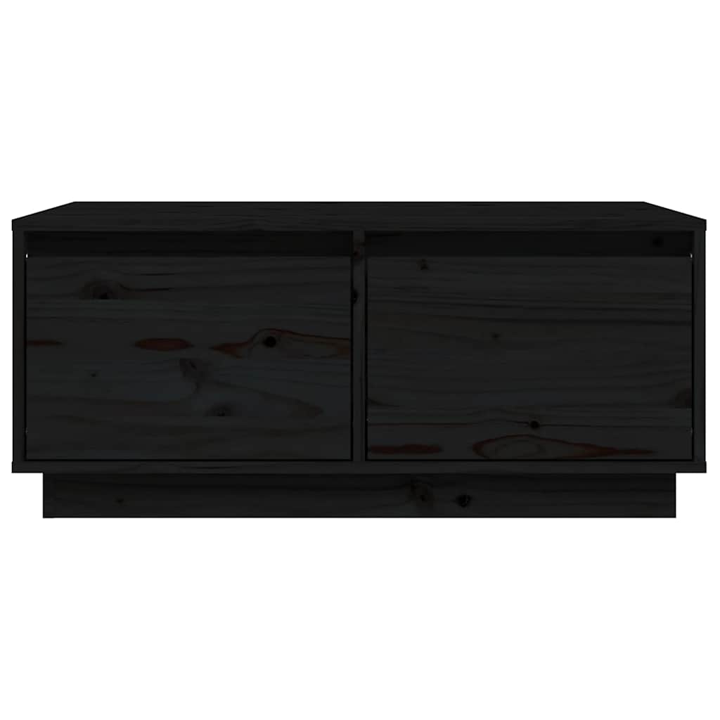Tavolino da Salotto Nero 80x50x35 cm Legno Massello di Pino | homemem39