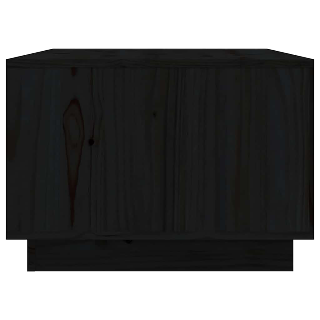 Tavolino da Salotto Nero 80x50x35 cm Legno Massello di Pino | homemem39