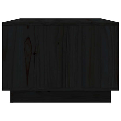 Tavolino da Salotto Nero 80x50x35 cm Legno Massello di Pino | homemem39
