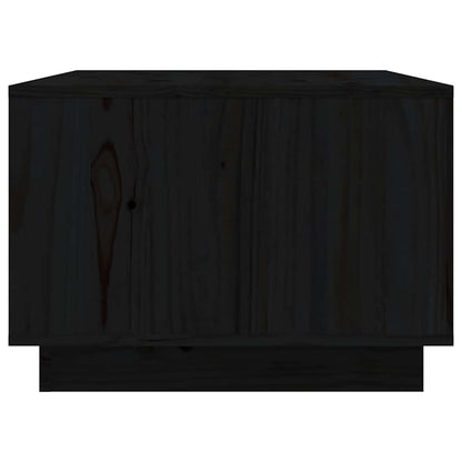 Tavolino da Salotto Nero 80x50x35 cm Legno Massello di Pino