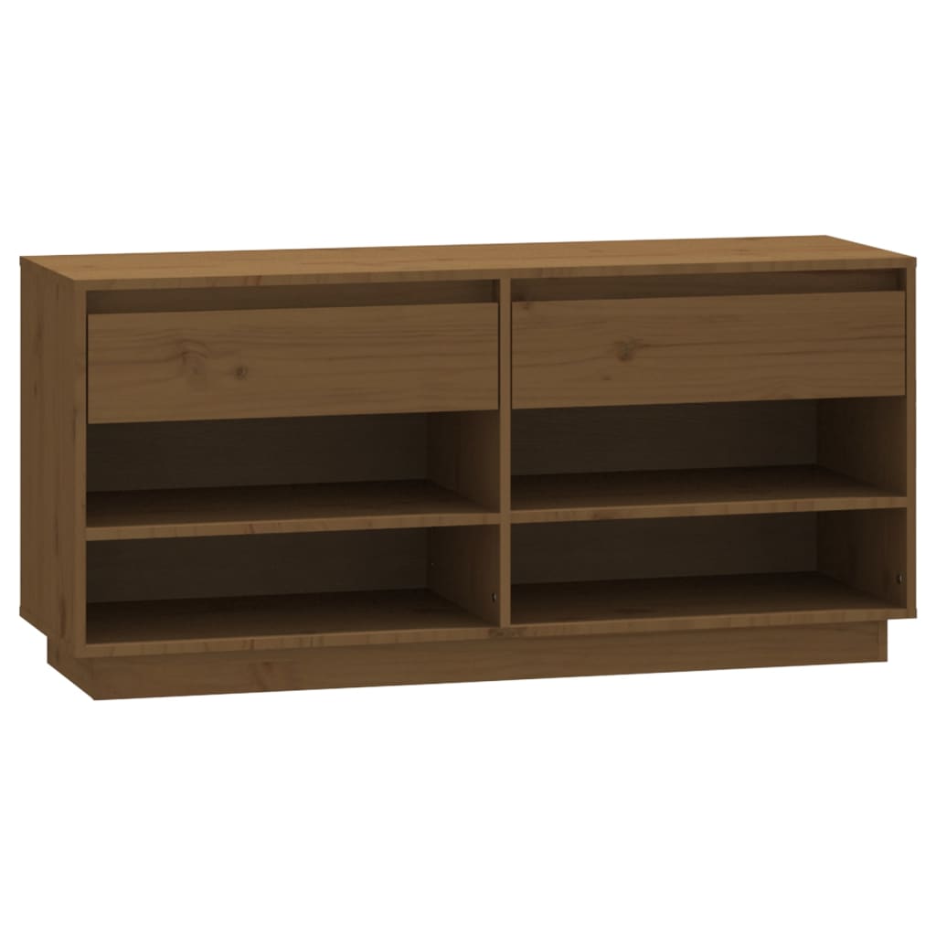 Scarpiera ambra 110x34x52 cm in Legno Massello di Pino - homemem39