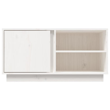 Mobile Porta TV Bianco 80x35x40,5 cm in Legno Massello di Pino - homemem39