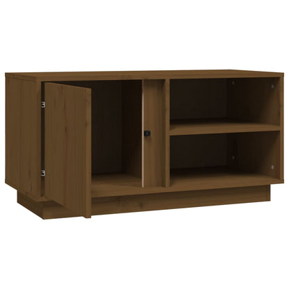 Mobile Porta TV ambra 80x35x40,5 cm in Legno Massello di Pino - homemem39